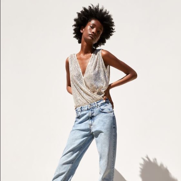 Zara Sequin Bodysuit - Picture 1 of 7